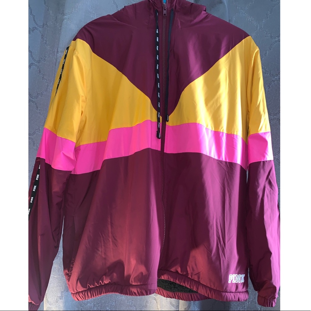 PINK Sherpa lined campus full-zip anorak!